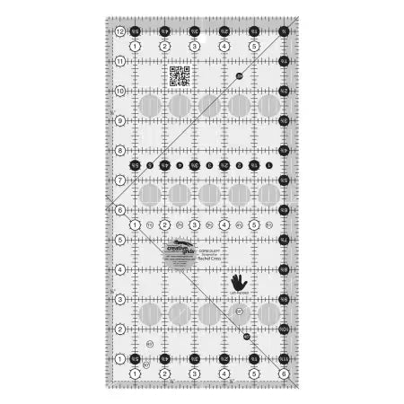 Creative Grids Left Handed Quilt Ruler 6-1/2in x 12-1/2in Rectangle # CGR612LEFT