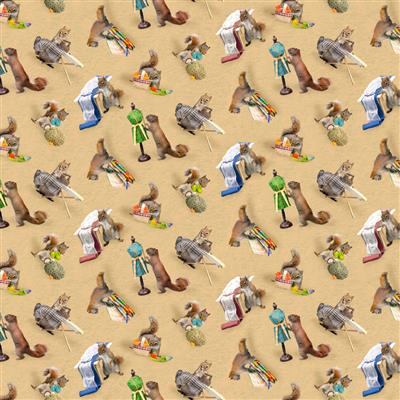 The Secret Life of Squirrels IV Fabric